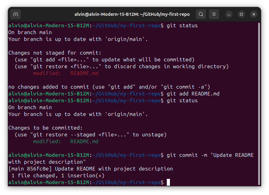Screenshot: GitHub repository page showing the updated files and commit history